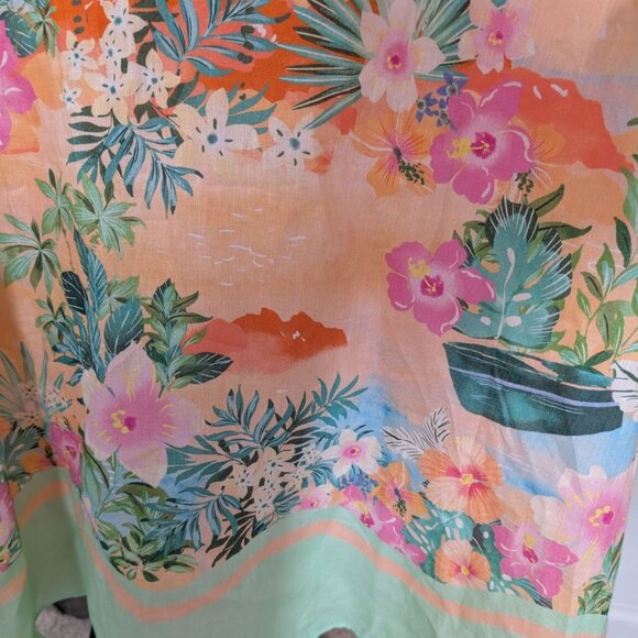 NEW Talbots Sunset Horizon Floral Maxi Dress Womens Size 16 Tropical Peach - Picture 4 of 13